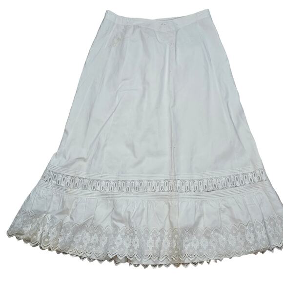Antique c. 1905 white embroidered linen bodice skirt petticoat Volup - Picture 13 of 16